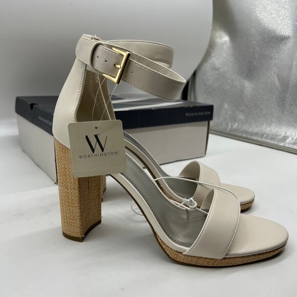 Worthington Womens Lynch Heeled Sandals Ivory Size 11M - Picture 4 of 11